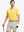 Model wearing Modern Texture Stylish Polo in YELLOW, front half-body view holding golf club.