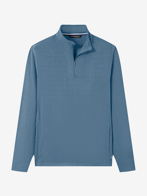 Heather Brushed Rib Knit Quarter Zip with 2 Pockets