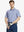 MAELREG Men's Performance Jersey Print Polo in White Blue Circle – front half-body with golf pose