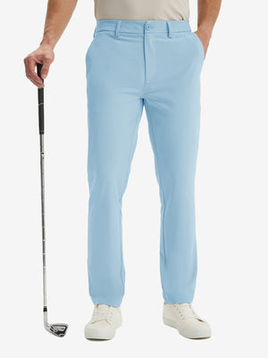 Pantalones de Golf Repelentes al Agua de Corte Clásico con Pliegue Frontal