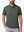 Front upper body shot of model wearing grey  ultra-comfort slim fit roma knit polo shirts
