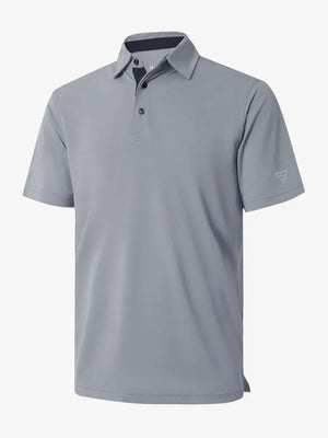 3D view showcasing LIGHT GREY Ventilated Pique Performance Polo design