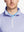Front view from nose to chest of model wearing light purple melange moisture wicking quarter zip pullover