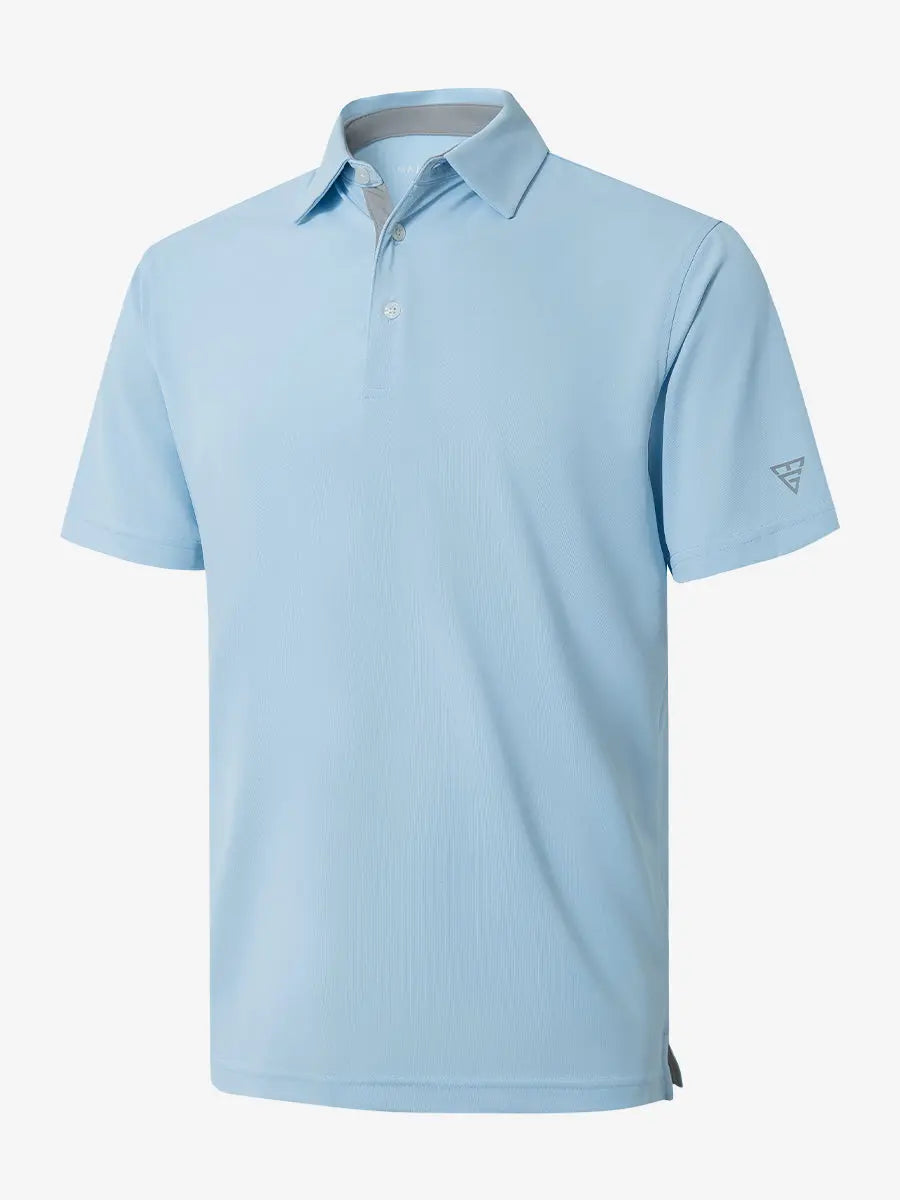 3D view showcasing SKY BLUE Ventilated Pique Performance Polo design