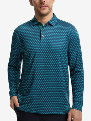 Polo de manga larga ligero con estampado