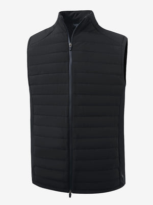 Lightweight Water Resistant Puffer Vest in black, 3D product view