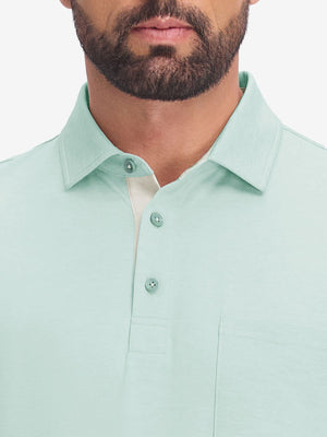 Performance Heather Contrast Collar Polo Shirts