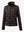 Women's lightweight fleece-lined puffer jacket in coffee brown, clean 3D front view with a modern shape.