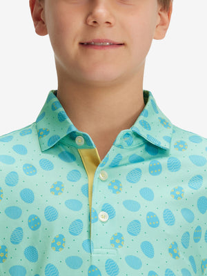 Youth Print Stretch Lightweight Polo Shirts
