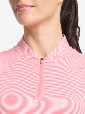 Women‘s Q-Zip Pin Striped Golf Shirts