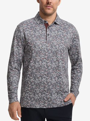Polo de manga larga ligero con estampado