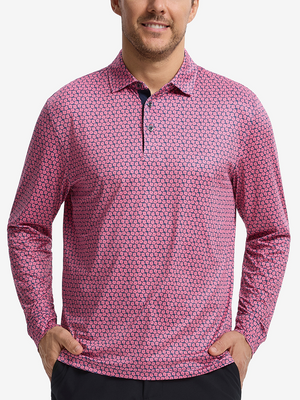 Polo de manga larga ligero con estampado