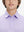 Front view of youth wearing lavender white stripe performance cooling polo, showing collar and chest fit