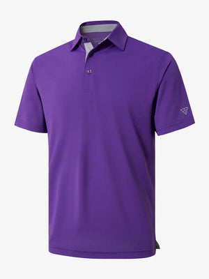 3D view showcasing PURPLE Ventilated Pique Performance Polo design