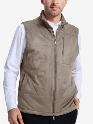 Classic Micro Suede Leather Puffer Vests