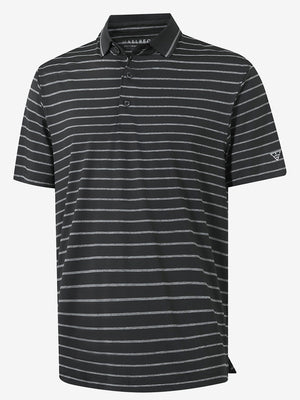 Non-Curl Ribbed Collar Striped Polo Shirts