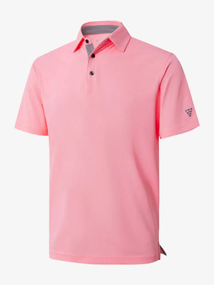 3D view showcasing PINK Ventilated Pique Performance Polo design