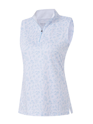 Women's Sleeveless Q-Zip Print Golf Shirts