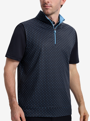 Full Print Quarter Zip Sleeveless Vest Pullover