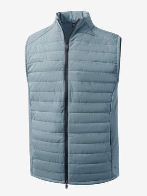 Lightweight Water Resistant Puffer Vest in slate blue, 3D product view