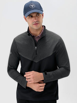 Color Block Moisture Wicking Half Zip Pullover