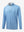 Front 3D view of jacquard quarter zip pullover in blue/white, showing its textured fabric design.