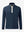 3D front view of the mock neck quarter button golf pullover in navy, sleek and modern design.