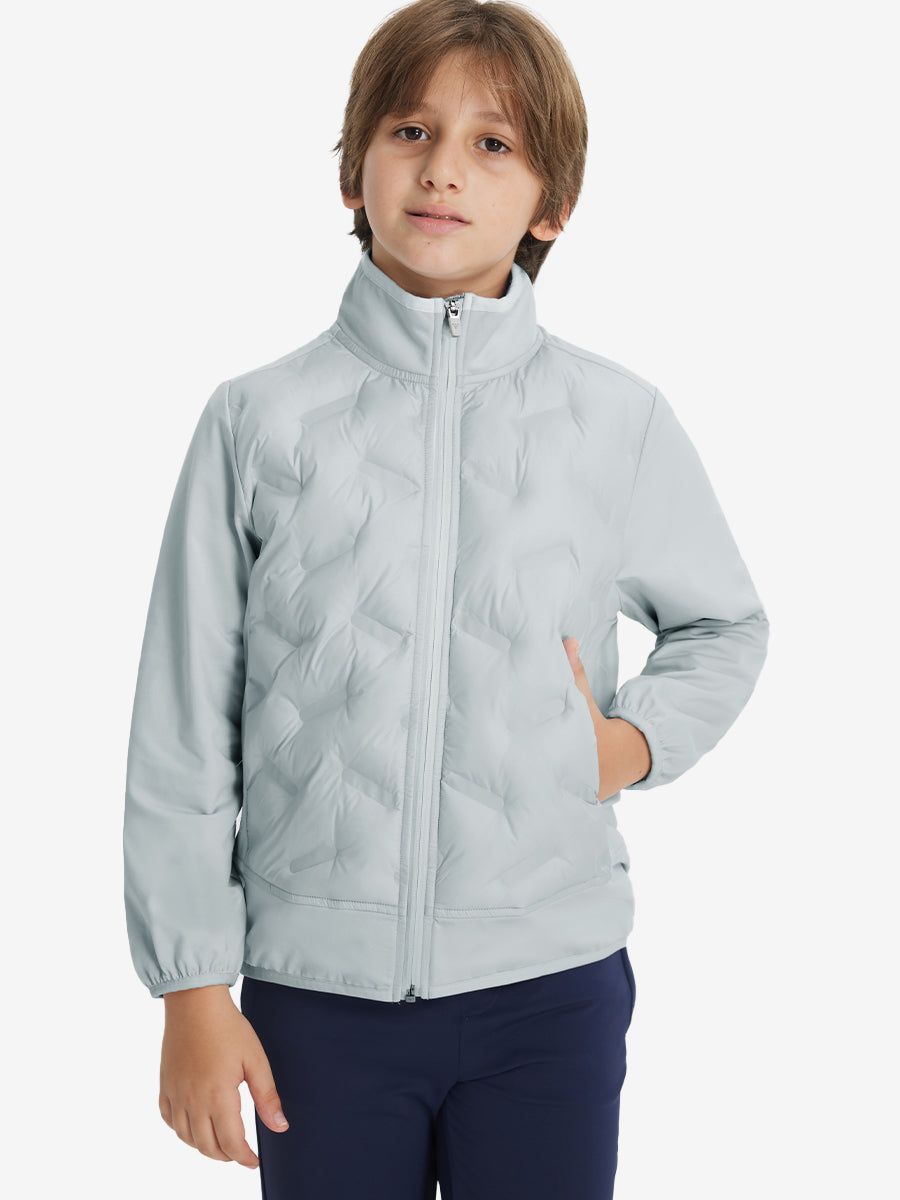 Boys Windproof Puffer Jacket with Pockets