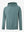 3D front view of the Quarter Zip Hoodie with Kangaroo Pocket in Aqua Heather, athletic casual style.