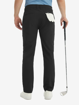 Pantalones de Golf Repelentes al Agua de Corte Clásico con Pliegue Frontal