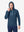 Model front upper body wearing view, heather midlayer golf hoodies in dark blue heather