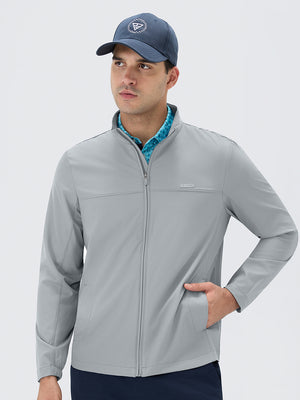 Full Zip Stand Collar Lightweight Windbreaker Jacket