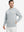 Model front upper body, one hand in pocket, wearing texture solid hoodies pullover, light grey heather.