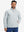 Model wearing winter thermal outdoor water resistant fleece jacket, hand in side pocket, relaxed fit in light gray