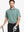 Half-body front pose with golf club in BERYL GREEN Ventilated Pique Performance Polo