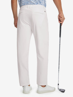 Golf Lightweight Fleece Lined Dress Pants in oyster gray, front lower body fit view