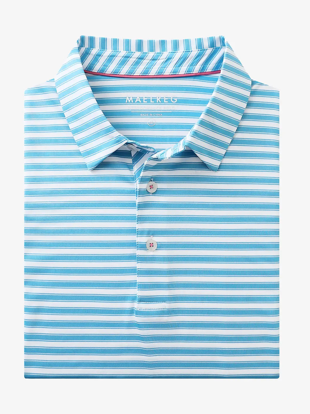 3D rendering highlighting Sky Blue White Yarn Dyed Stripe Polo’s striped texture