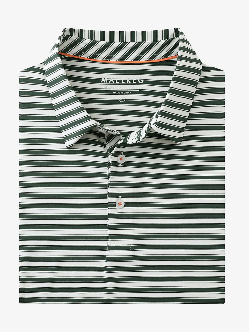 3D mockup of the Olive Green White Yarn Dyed Stripe Polo showcasing its fresh, striped contrast