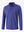 Front 3D view of Long sleeve pinstripe jersey polo in plum blue stripe with sharp stripe pattern