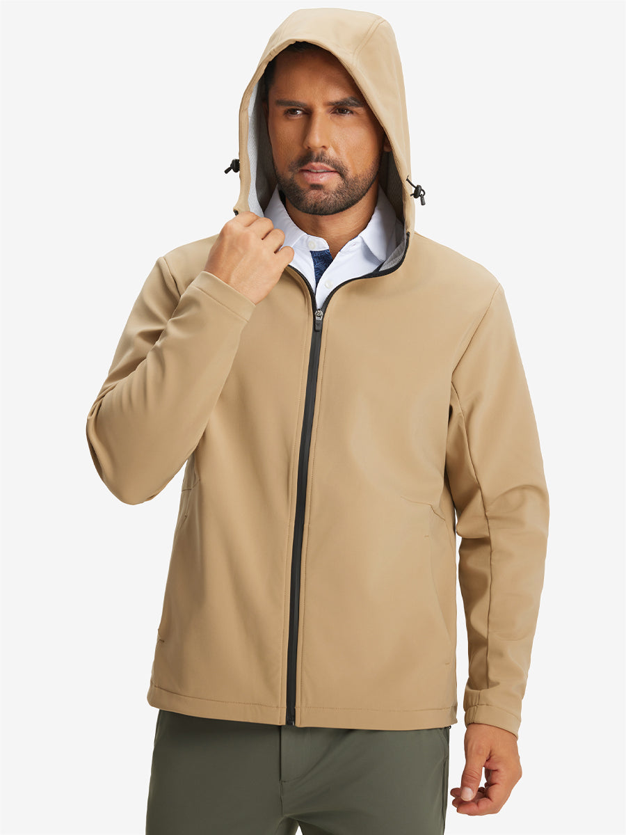 Water-Resistant Heat-Tech Softshell Winter Jacket with Hood