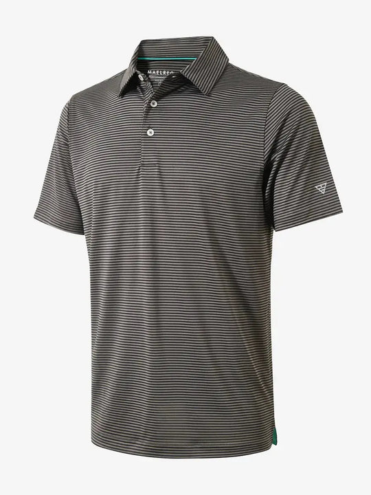 Performance Cooling Polo – 3D product view in Black Stripe for kids