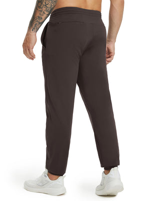 Water Resistant Comfy Fleece Golf Joggers in coffee brown, front lower body fit view