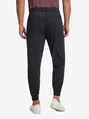 Lightweight Ankle-Zip Sweatpants with 4 Pockets in black, front lower body fit view