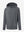 3D front view of the Quarter Zip Hoodie with Kangaroo Pocket in Black Grey Heather, athletic casual style.