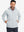 Model wearing reflective hooded softshell jacket, light gray, front upper-body with a sleek fit.