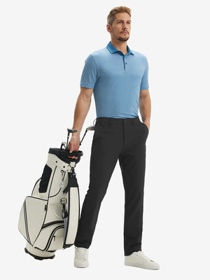 Pantalones de Golf Repelentes al Agua de Corte Clásico con Pliegue Frontal