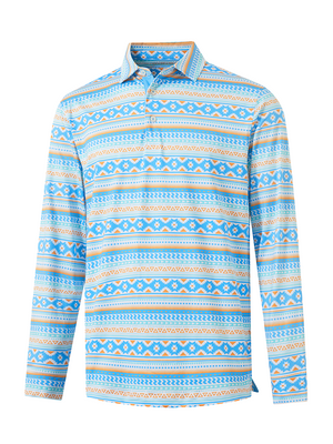 Polo de manga larga ligero con estampado