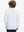Model in kids soft lightweight fleece lined jacket in white, showing back half-body view.