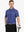 The model wears a navy blue firework patterned polo shirt and holds a golf club, emphasizing the festive and patriotic feelings, perfectly adapting to the golf scene.