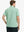 Back half-body view of model wearing LIGHT GREEN STRIPE Stylish Performance Golf Polo